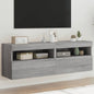 Mobile Tv A Parete Con Luci Led 60X30X40 Cm