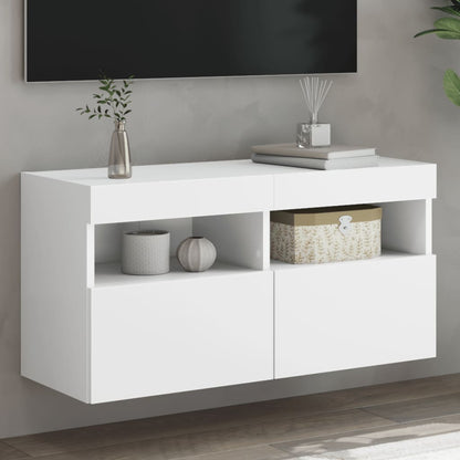 Mobile Tv A Parete Con Luci Led 60X30X40 Cm