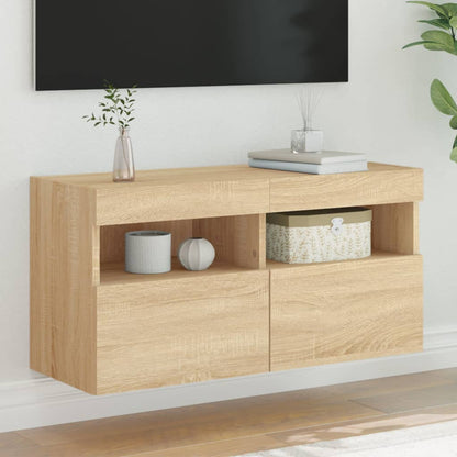 Mobile Tv A Parete Con Luci Led 60X30X40 Cm