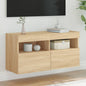 Mobile Tv A Parete Con Luci Led 60X30X40 Cm