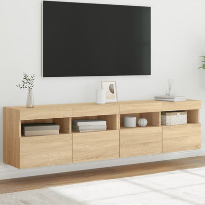 Mobile Tv A Parete Con Luci Led 60X30X40 Cm