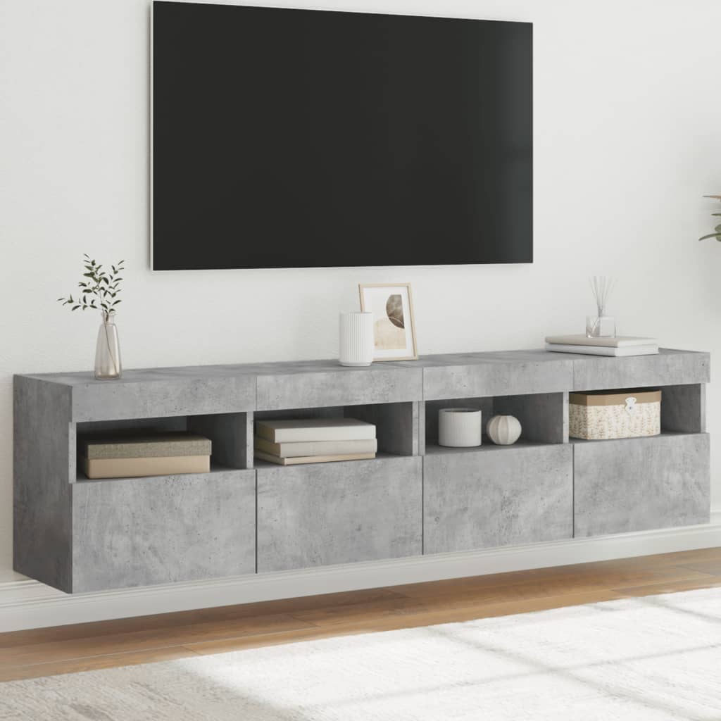 Mobile Tv A Parete Con Luci Led 60X30X40 Cm