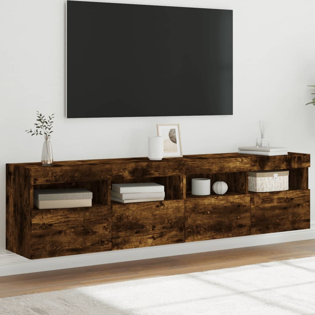 Mobile Tv A Parete Con Luci Led 60X30X40 Cm