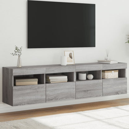 Mobile Tv A Parete Con Luci Led 60X30X40 Cm
