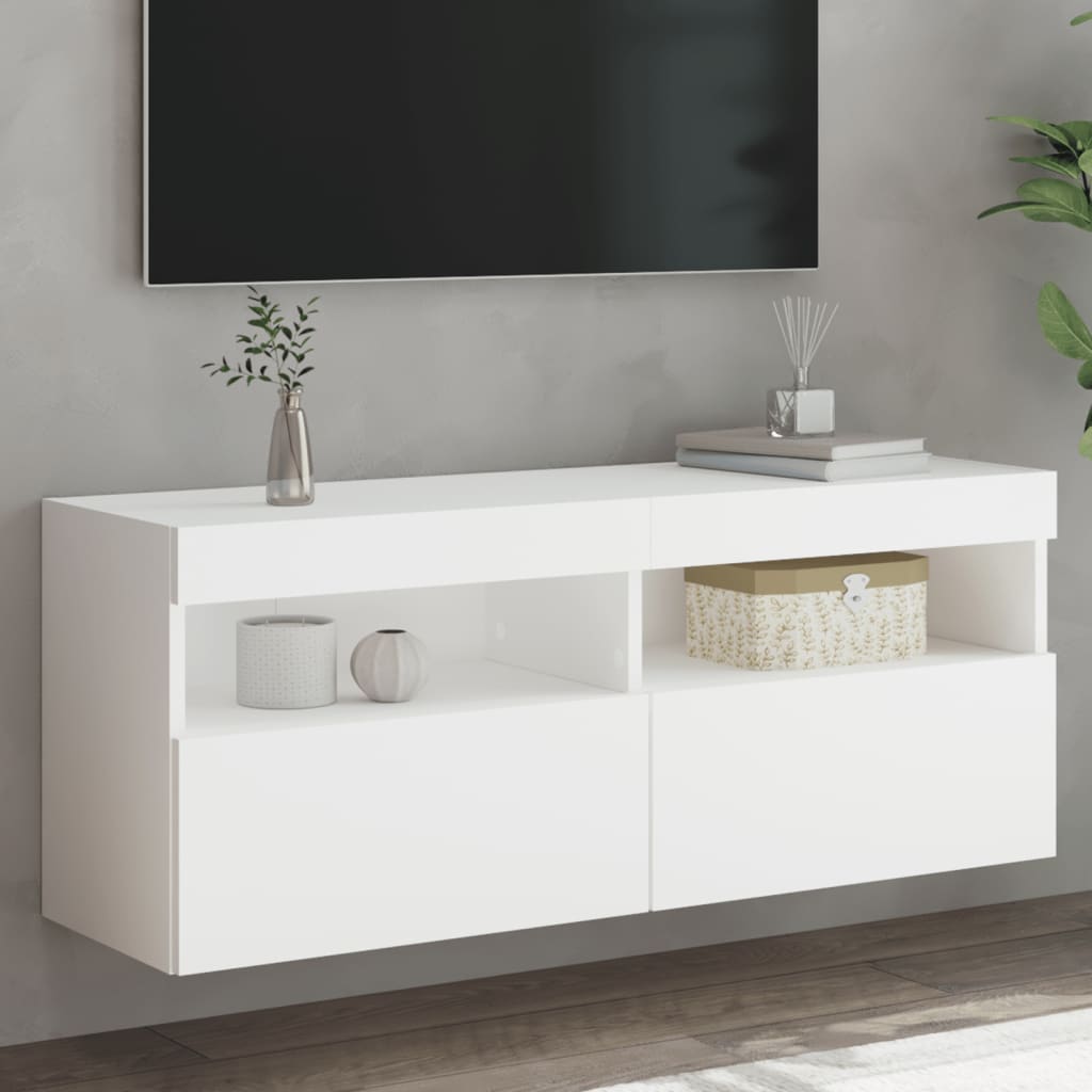 Mobile Tv A Parete Con Luci Led 60X30X40 Cm