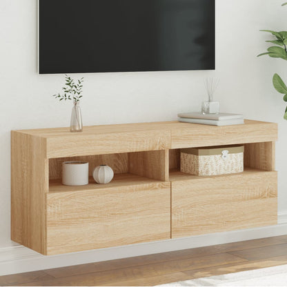 Mobile Tv A Parete Con Luci Led 60X30X40 Cm