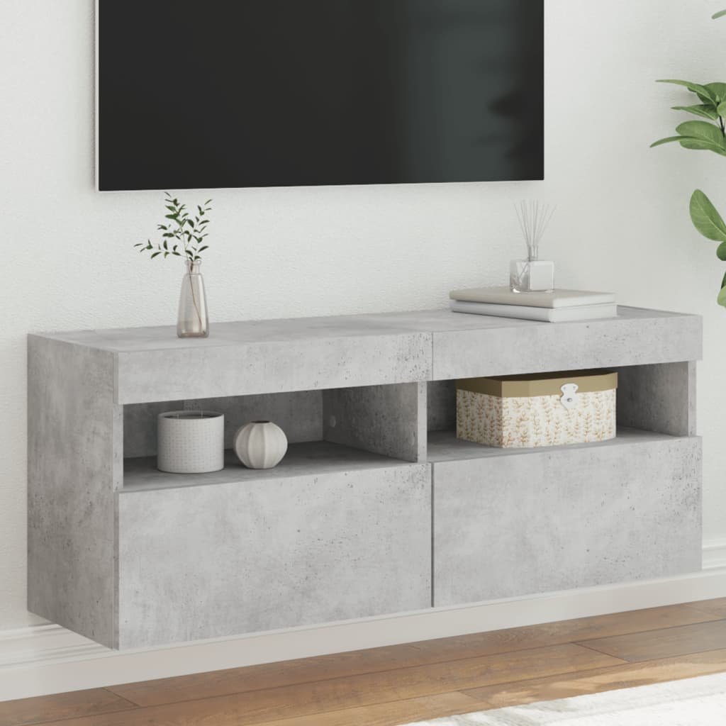 Mobile Tv A Parete Con Luci Led 60X30X40 Cm