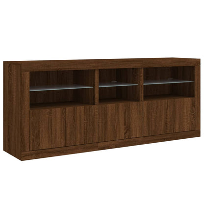 Credenza Con Luci Led Rovere Marrone 162X37X67 Cm