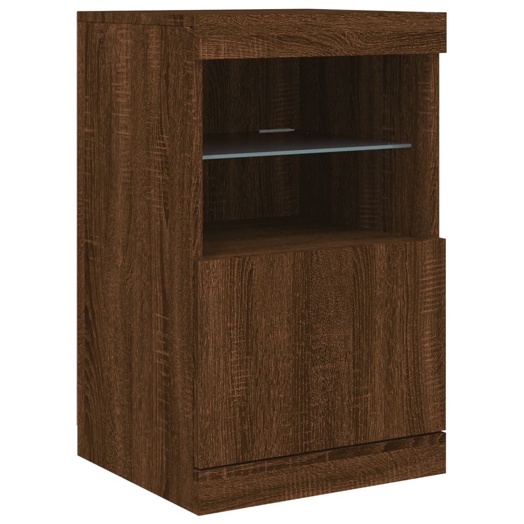 Credenza Con Luci Led Rovere Marrone 162X37X67 Cm