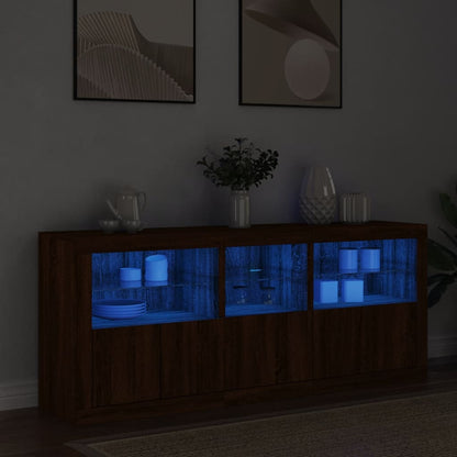 Credenza Con Luci Led Rovere Marrone 162X37X67 Cm