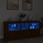 Credenza Con Luci Led Rovere Marrone 162X37X67 Cm