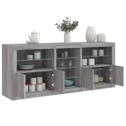 Credenza Con Luci Led Bianca 162X37X67 Cm