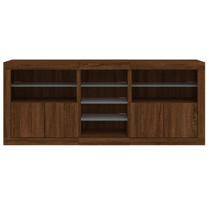 Credenza Con Luci Led Rovere Marrone 162X37X67 Cm