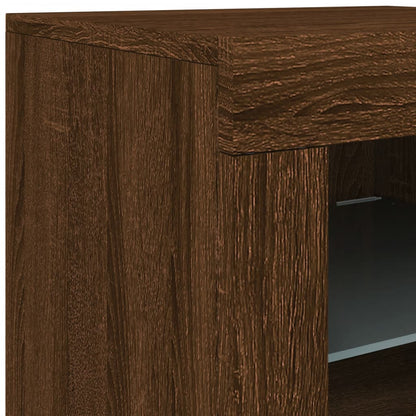 Credenza Con Luci Led Rovere Marrone 162X37X67 Cm