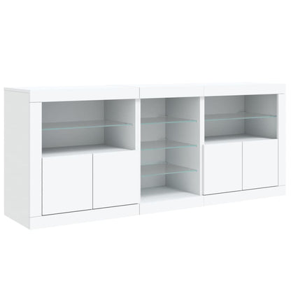 Credenza Con Luci Led Bianca 181,5X37X67 Cm