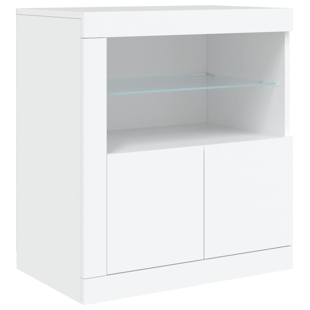 Credenza Con Luci Led Bianca 181,5X37X67 Cm
