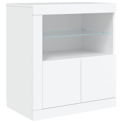 Credenza Con Luci Led Bianca 181,5X37X67 Cm