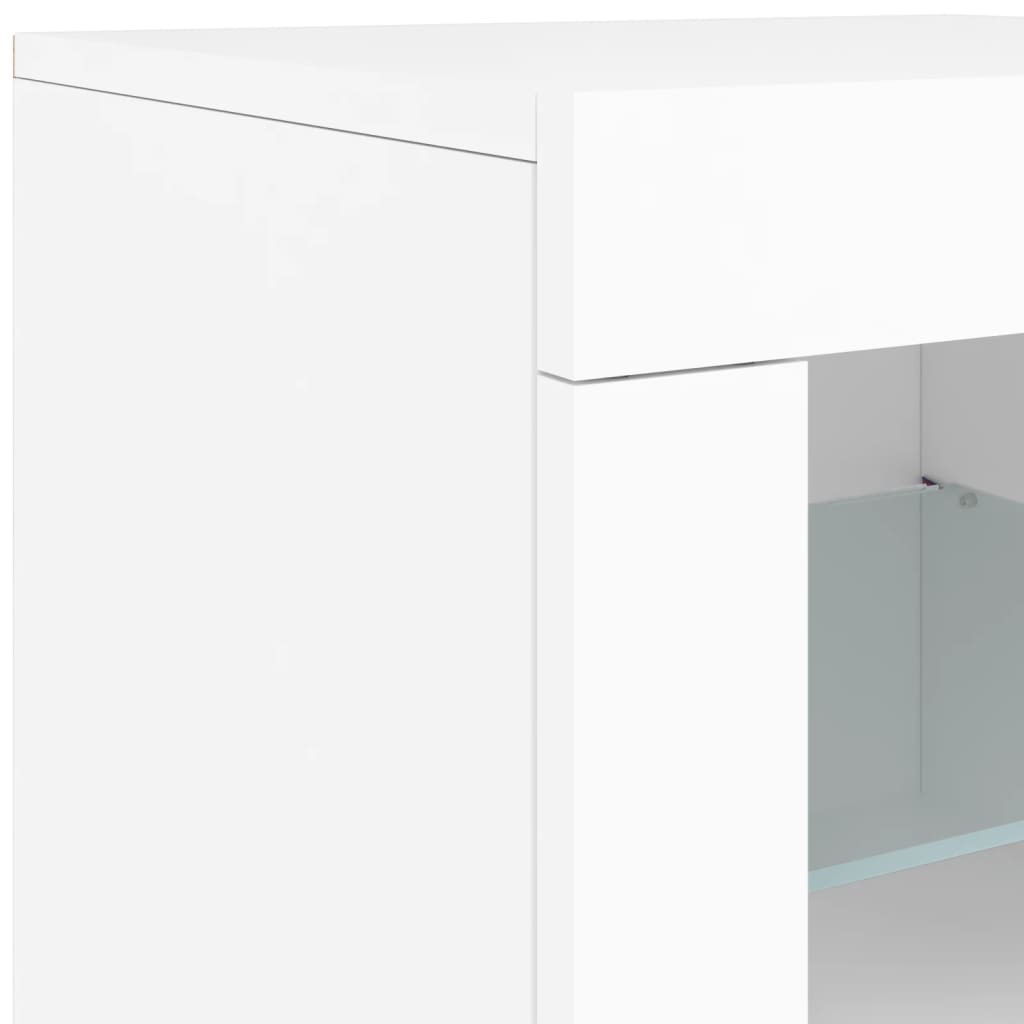 Credenza Con Luci Led Bianca 181,5X37X67 Cm