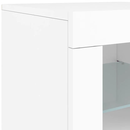 Credenza Con Luci Led Bianca 181,5X37X67 Cm