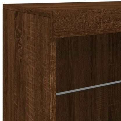 Credenza Con Luci Led Rovere Marrone 181,5X37X67 Cm
