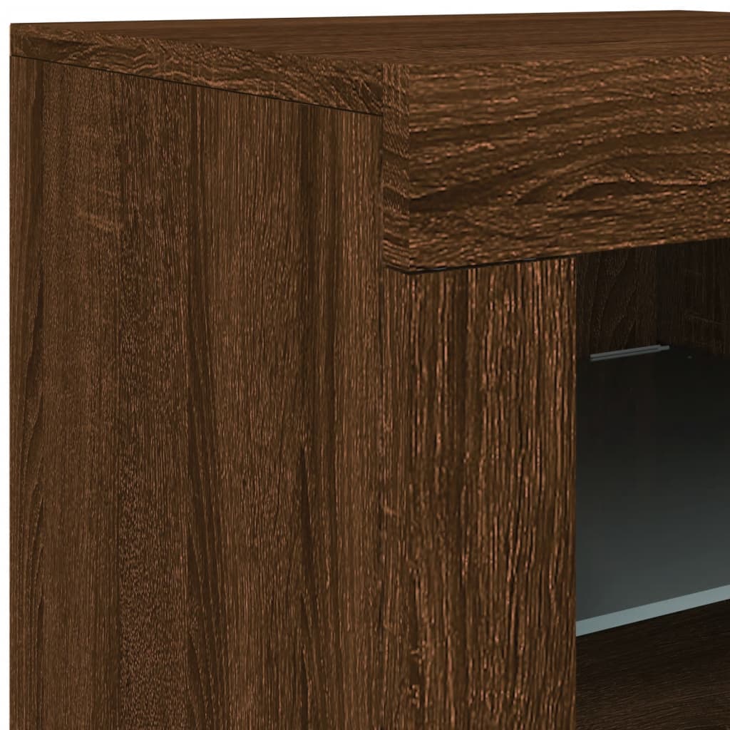 Credenza Con Luci Led Rovere Marrone 181,5X37X67 Cm