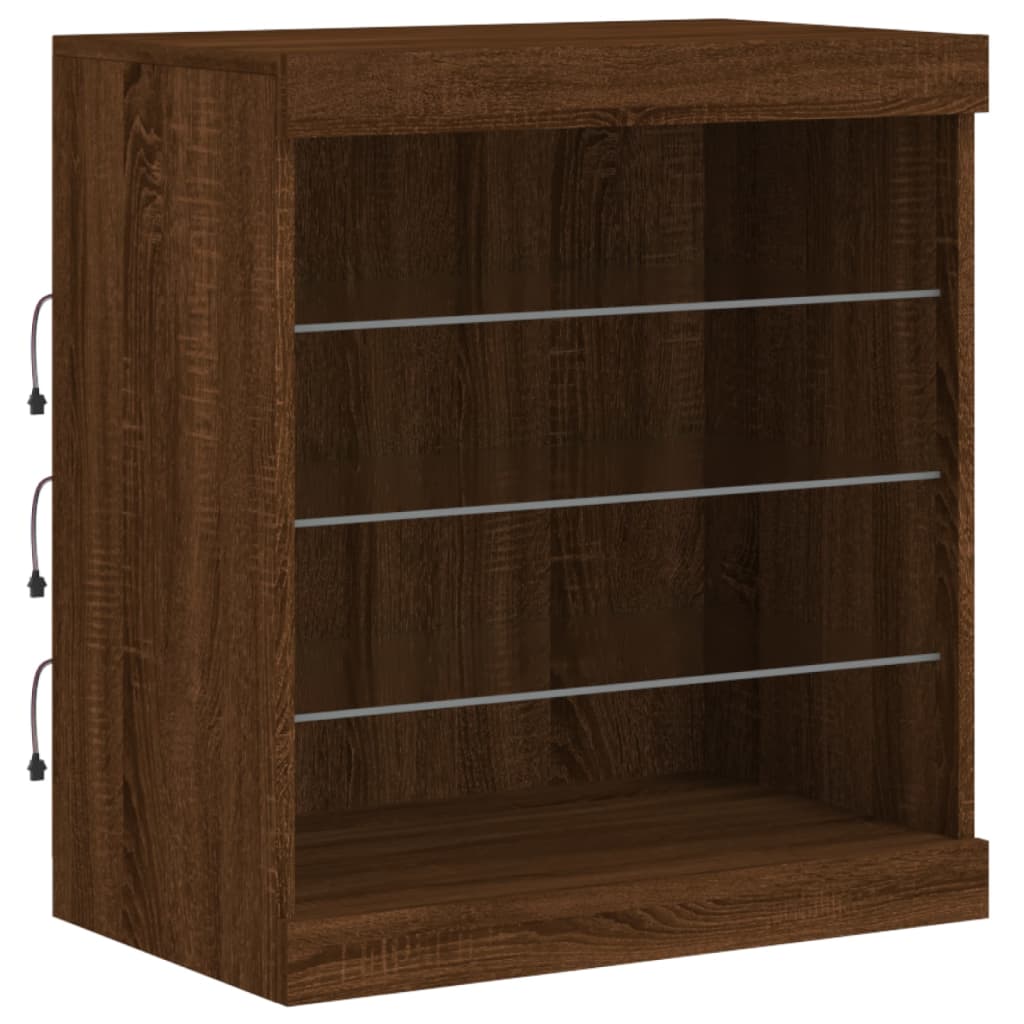 Credenza Con Luci Led Rovere Marrone 181,5X37X67 Cm