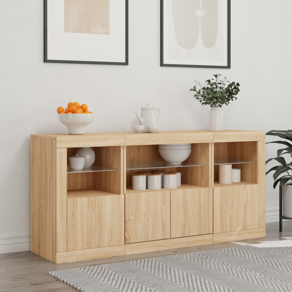 Credenza Con Luci Led 142,5X37X67 Cm