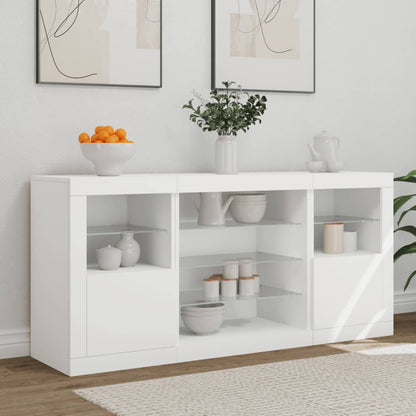 Credenza Con Luci Led Bianca 142,5X37X67 Cm