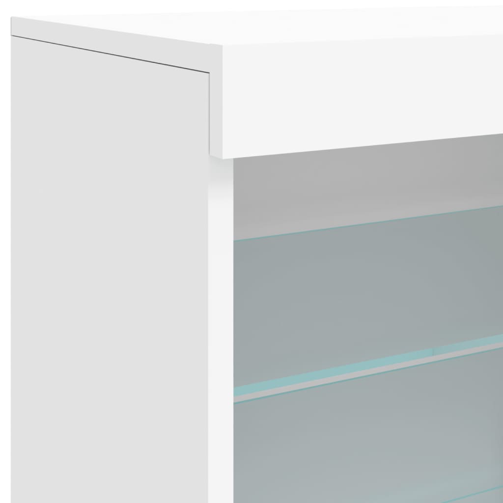 Credenza Con Luci Led Bianca 142,5X37X67 Cm