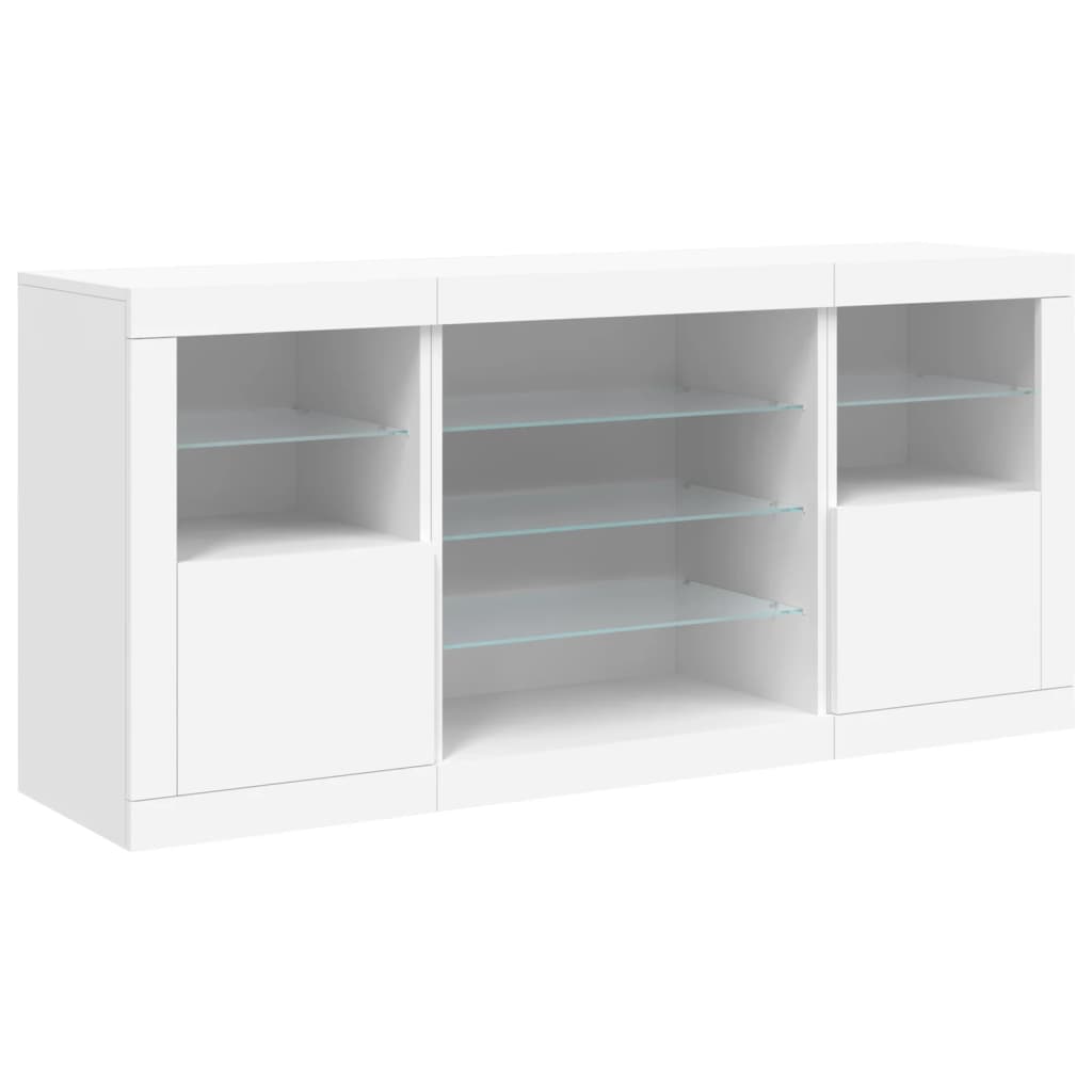 Credenza Con Luci Led Bianca 142,5X37X67 Cm