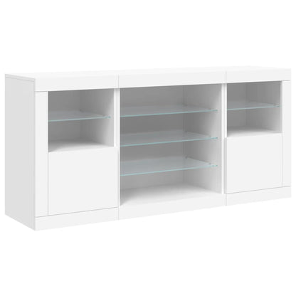Credenza Con Luci Led Bianca 142,5X37X67 Cm