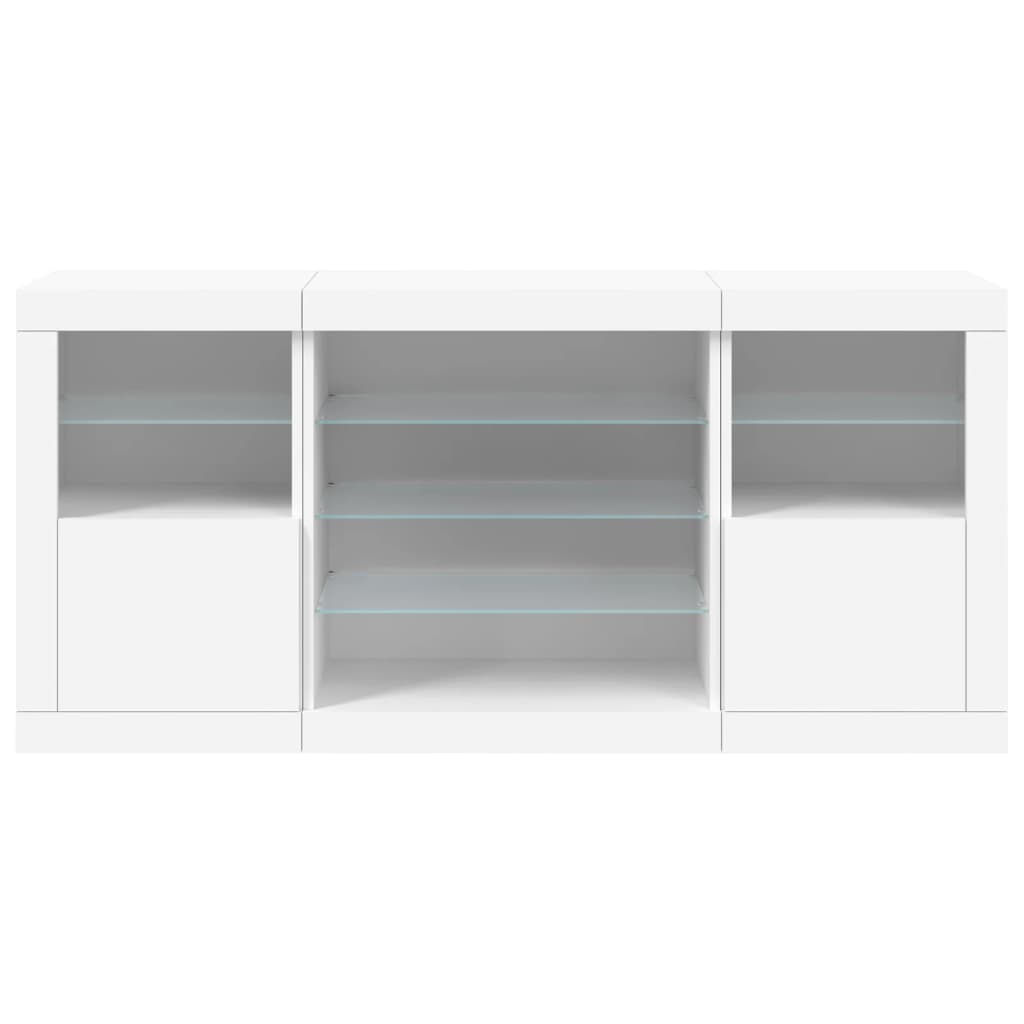Credenza Con Luci Led Bianca 142,5X37X67 Cm