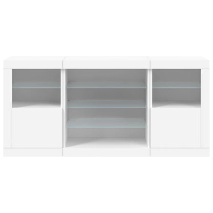 Credenza Con Luci Led Bianca 142,5X37X67 Cm