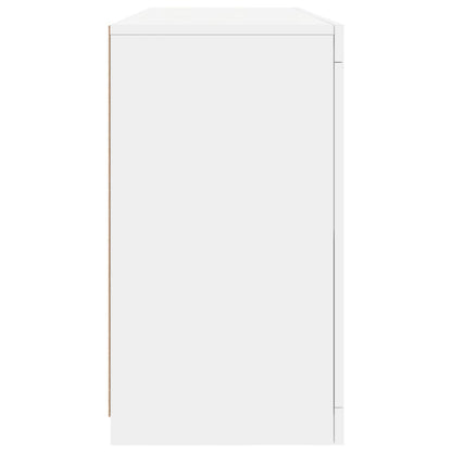 Credenza Con Luci Led Bianca 142,5X37X67 Cm