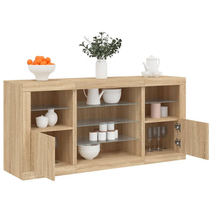 Credenza Con Luci Led Bianca 142,5X37X67 Cm