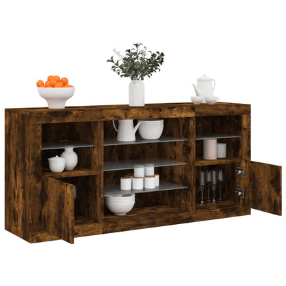 Credenza Con Luci Led Bianca 142,5X37X67 Cm