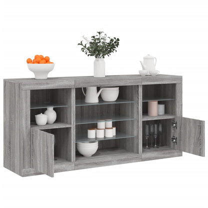 Credenza Con Luci Led Bianca 142,5X37X67 Cm