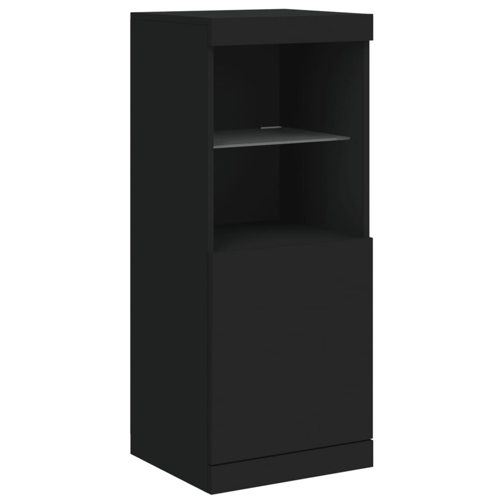 Credenze Con Luci Led 3 Pz Nere In Legno Multistrato