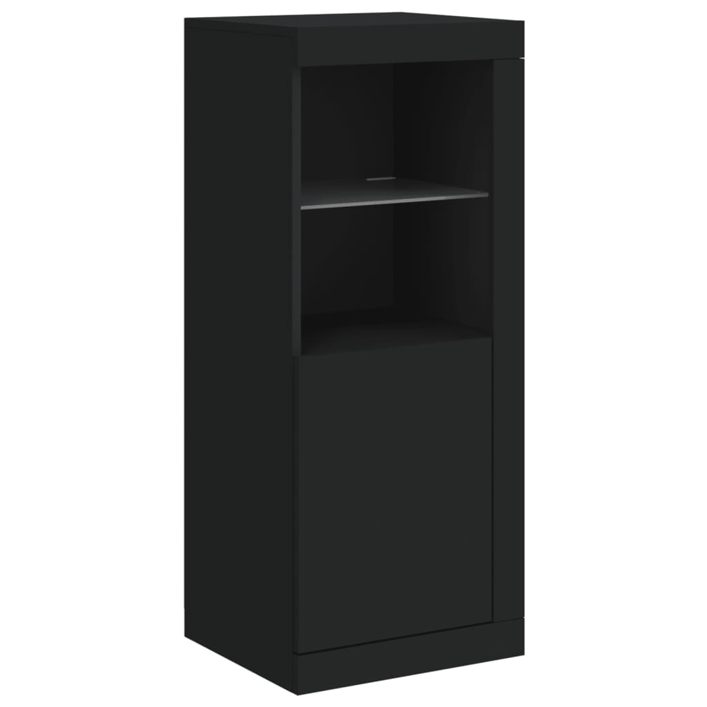 Credenze Con Luci Led 3 Pz Nere In Legno Multistrato