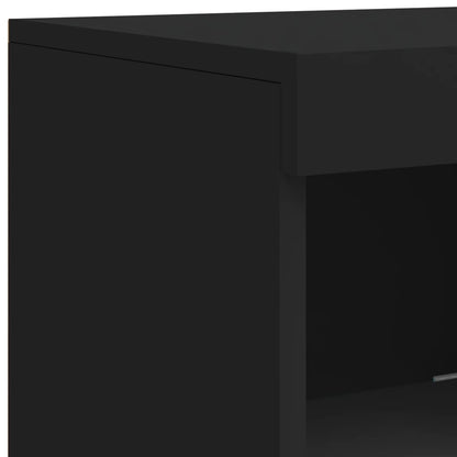 Credenze Con Luci Led 3 Pz Nere In Legno Multistrato