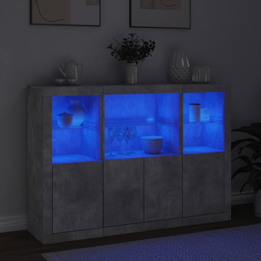 Credenze Con Luci Led 3 Pz In Legno Multistrato