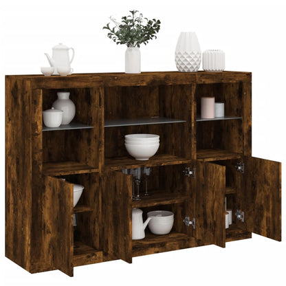 Credenze Con Luci Led 3 Pz In Legno Multistrato
