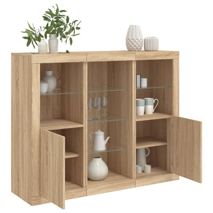 Credenze Con Luci Led 3 Pz In Legno Multistrato