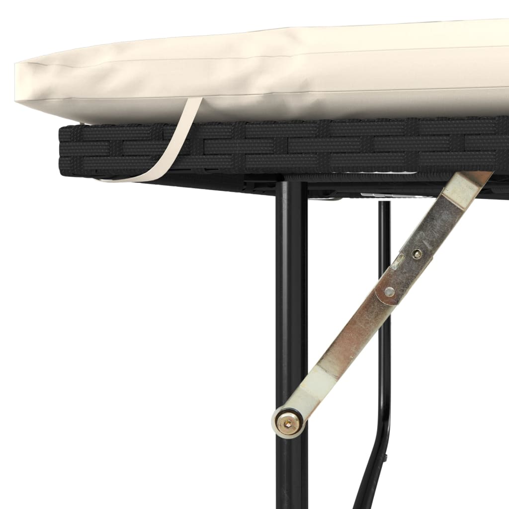 Divano Da Giardino Con Cuscini A 2 Posti Nero In Poly