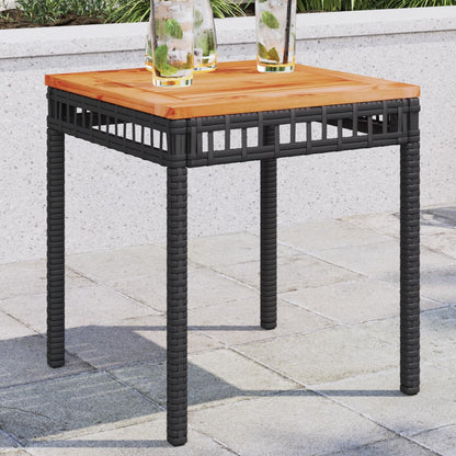 Tavolo Giardino Beige Misto 38X38X42 Cm Polyrattan Legno Acacia