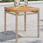 Tavolo Giardino Beige Misto 38X38X42 Cm Polyrattan Legno Acacia