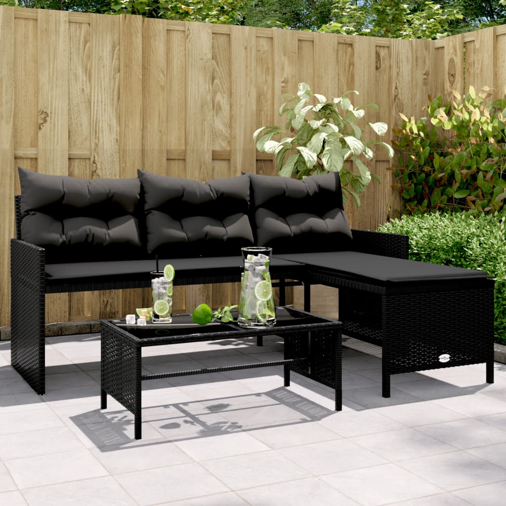 Divano Da Giardino Con Tavolo E Cuscini A L In Polyrattan