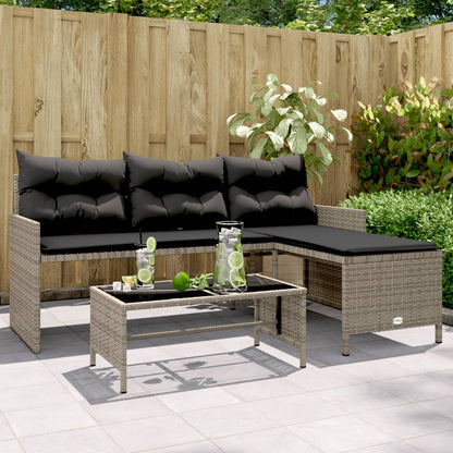 Divano Da Giardino Con Tavolo E Cuscini A L In Polyrattan