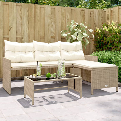 Divano Da Giardino Con Tavolo E Cuscini A L In Polyrattan