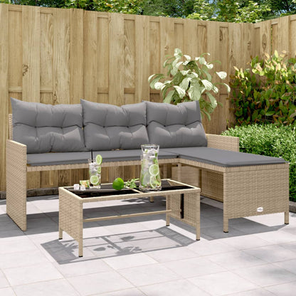 Divano Da Giardino Con Tavolo E Cuscini A L In Polyrattan